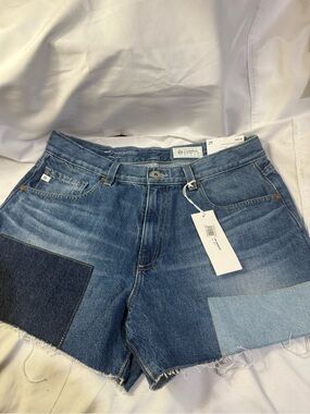 AG HALLE High- Rise Patchwork Shorts Size 29